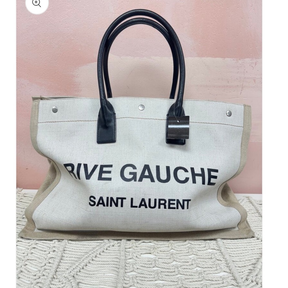 Saint Laurent Rive Gauche Tote - Black and Cream